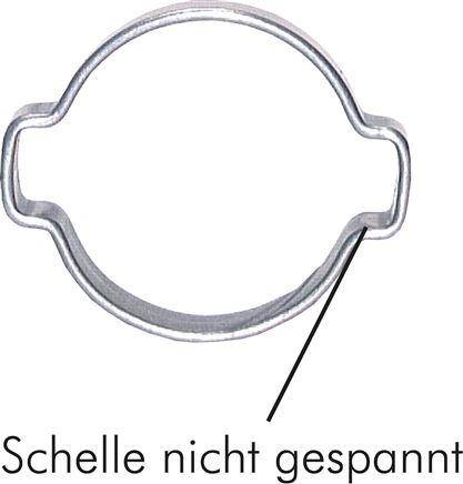 Edelstahl Schlauchschelle 2-Ohr Klemmbereich 12,5 - 15mm