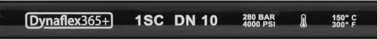 High pressure hose Dynaflex 1SC-10-280 Bar 150°C black smooth