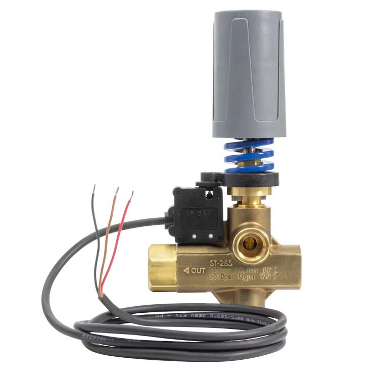 Recirculation valve ST-265 350 bar 80°C 50 litres/min with switch Recirculation valve ST-265 350 bar 80°C 50 litres/min with switch