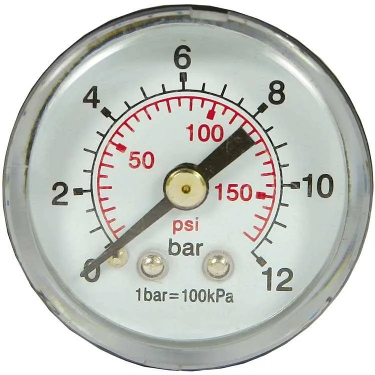 Manometer 0-12 bar 40 mm 1/8 Hinten PVC