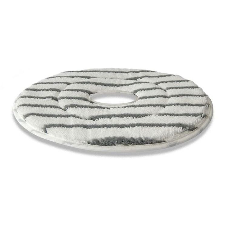 Microfaser-Pad weiß/grau 380 mm / 15 " - Innenloch 85 mm Microfaser graue Streifen Microfaser-Pad weiß/grau 380 mm / 15 " - Innenloch 85 mm Microfaser graue Streifen