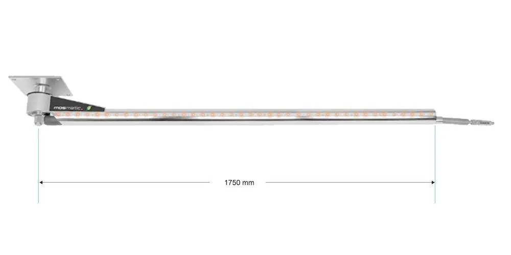 Mosmatic DKPbl - Deckenkreisel mit LED - L=1750mm - Anschluss Ein 1/4" IG x Aus 1/4" IG