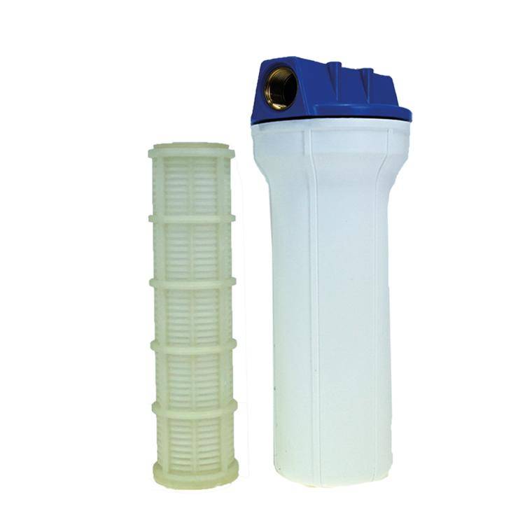 3/4" Filtergehäuse mit Filtereinsätze - 9" Einsatz Kunststoff waschbar - weiß - 60 Mikrometer (µm) -