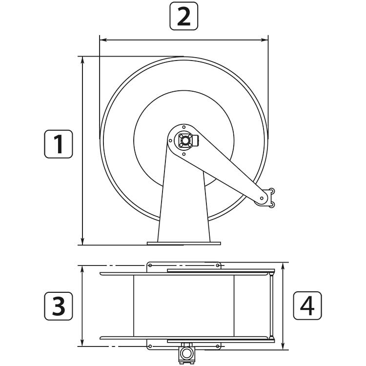 Hochdruck Schlauchaufroller 21M. 1/2-1/2IG VA/ABS Gelb Hochdruck Schlauchaufroller 21M. 1/2-1/2IG VA/ABS Gelb