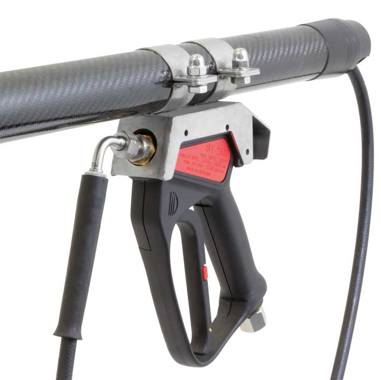 High-pressure carbon telescopic lance max. 300 bar 11.5 M. 3/8 "IG rotatable : 1/4 "IG