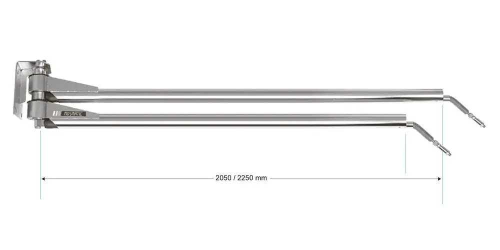 Mosmatic WAD - Doppel-Wandausleger - L=2050/2250mm - Anschluss Ein: 1/4" IG x Aus: 3/8" AG
