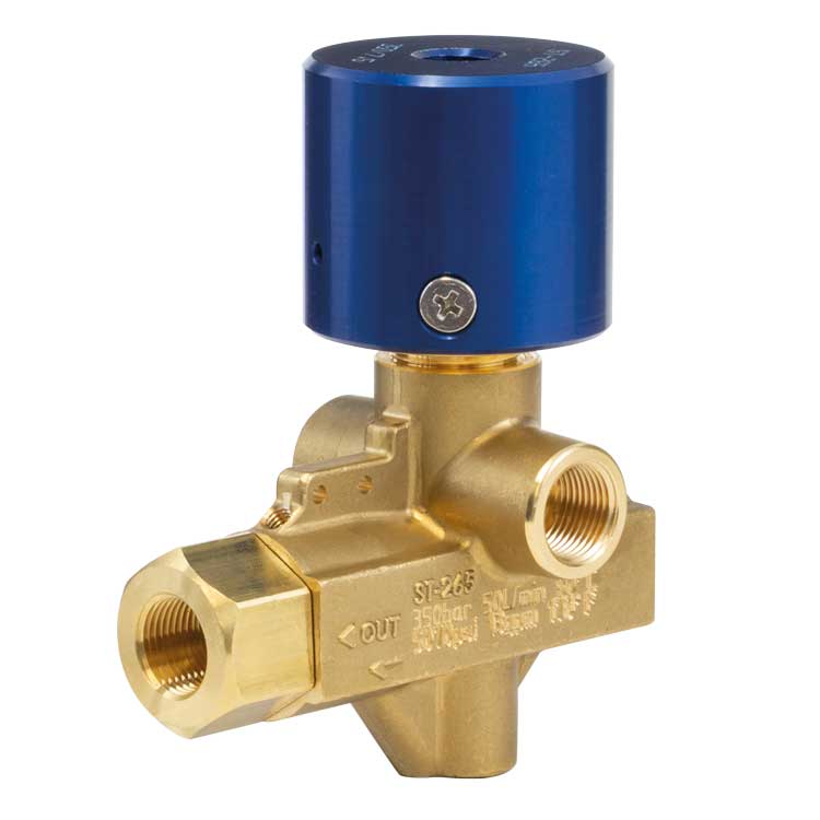 Umlaufventil für HD-Pumpen ST-265 350 BAR 80°C 50 L/MIN pneumatischer Antrieb