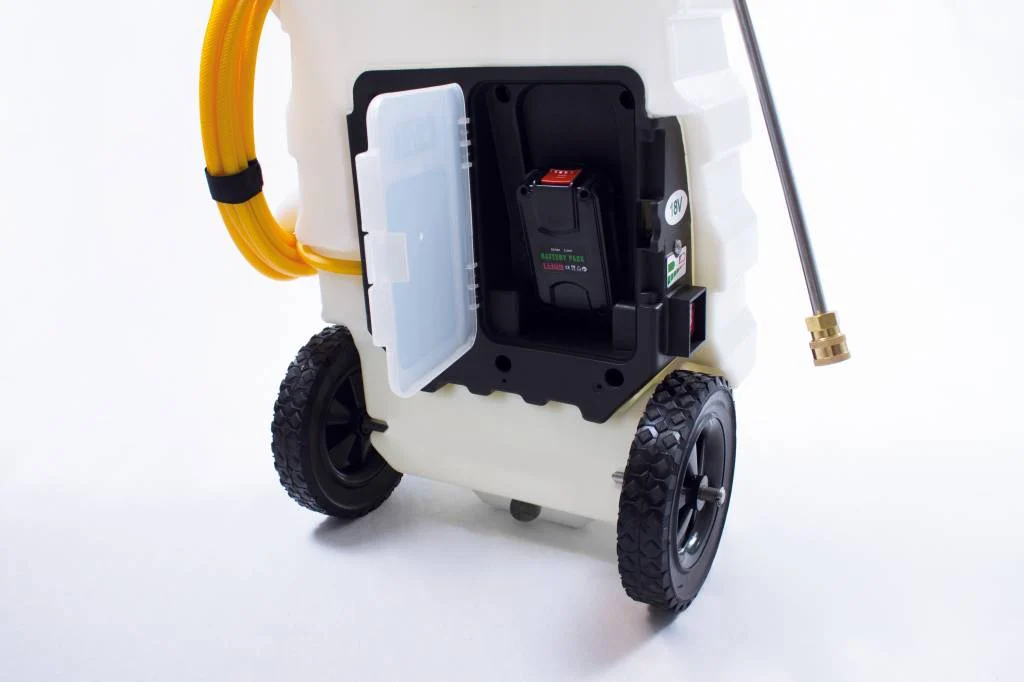 SAMOURAI Elektrischer Sprüher 30L auf Rollwagen mit 2 Akkus