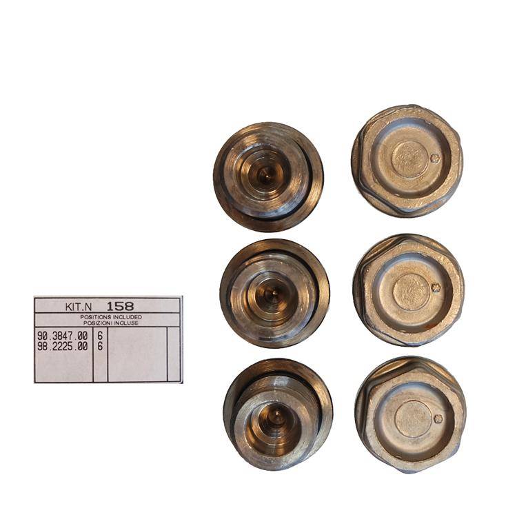 Interpump Kit 158 - Valve plug (6x) M24x1.5x17 + O-ring - nickel-plated - Series 44 + 63 HTS