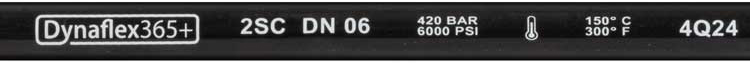 Tuyau haute pression Dynaflex 2SC-06-420 Bar 150°C noir couverture lisse