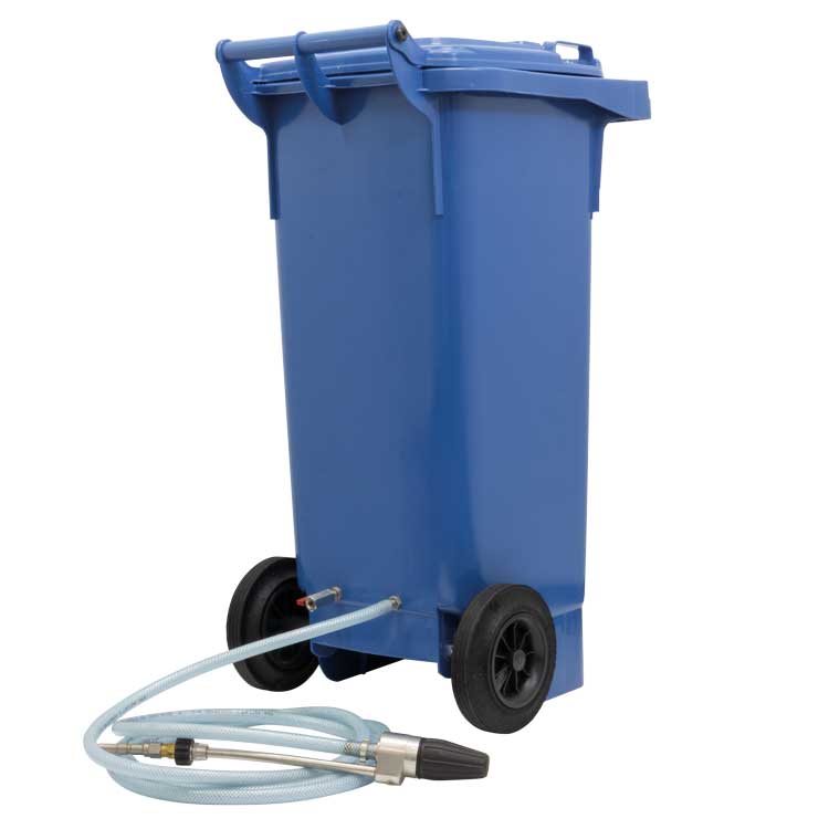 Kopie von Strahlguttonne 80 Liter blau mit Ansaugung #1