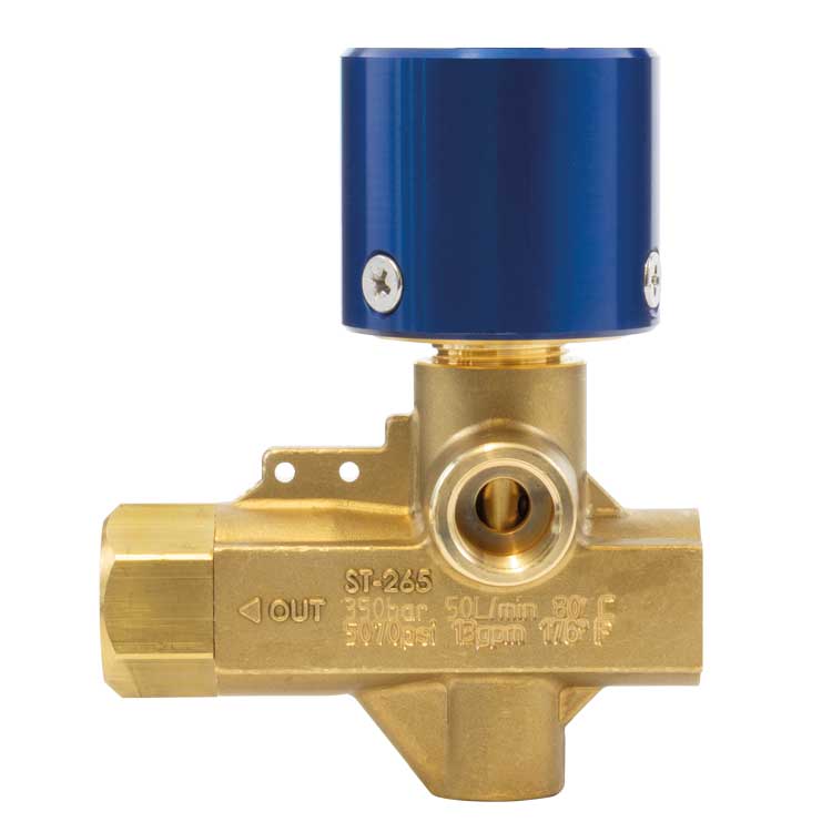 Umlaufventil für HD-Pumpen ST-265 350 BAR 80°C 50 L/MIN pneumatischer Antrieb