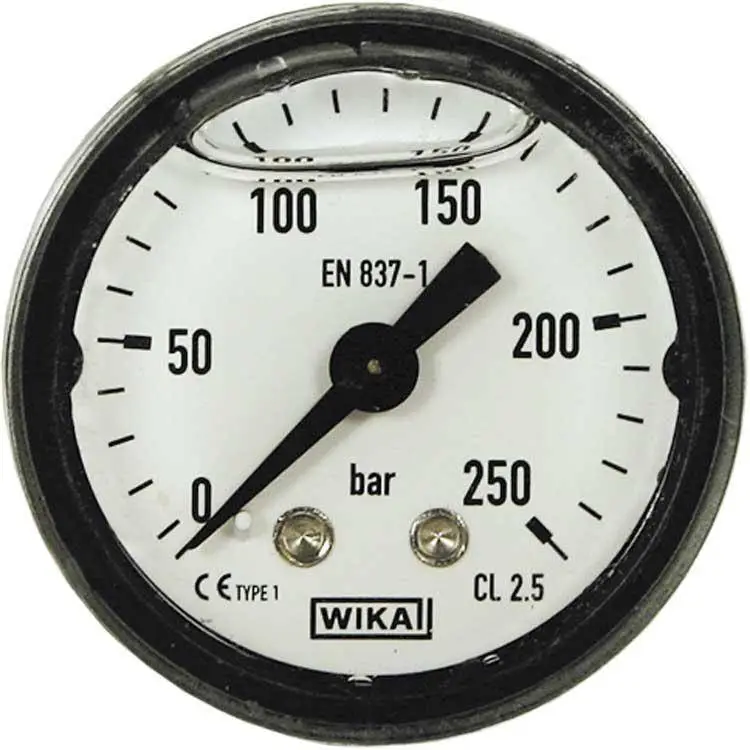 Manometer 0-250 bar HI 40 mm 1/8AG PVC