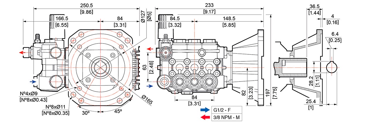 High-pressure pump Comet ZWD-K 4040 G 275bar